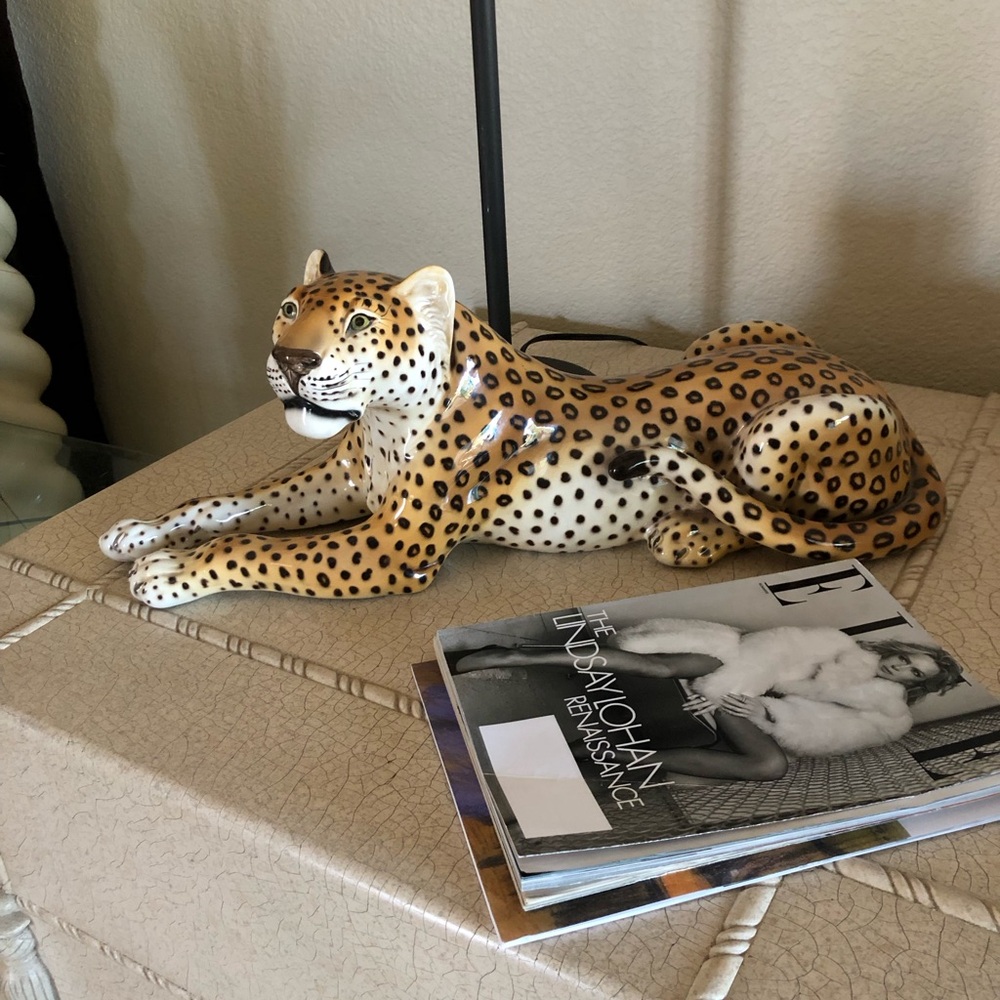 🐆 VTG ItALiAN lE0PArD CErAMiC StAtUe 🐆 - Picture 2 of 14